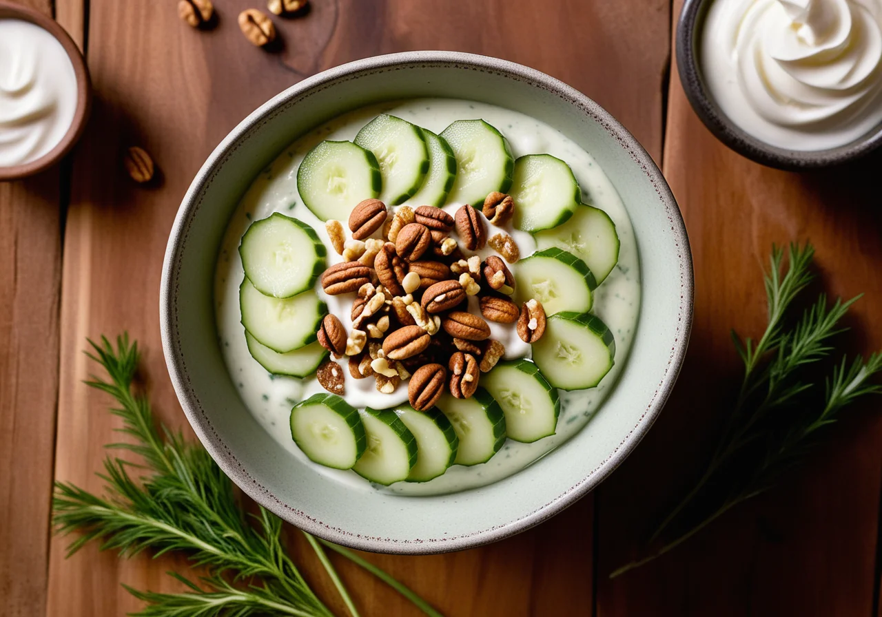Yogurt‑Cucumber Cold Bowl with Walnuts