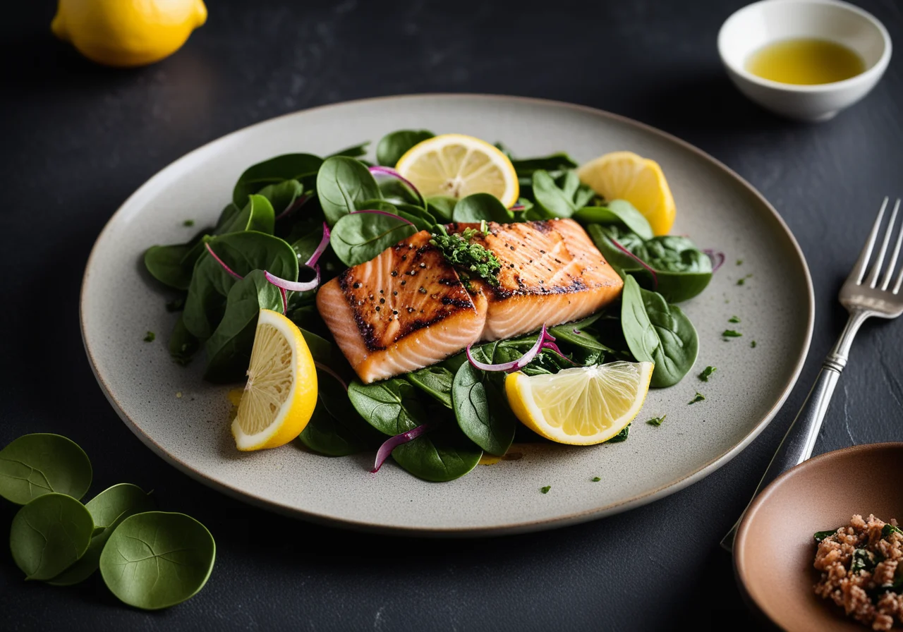 Salmon with Spinach