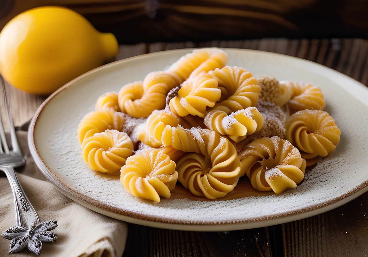 Spiral Pasta (Buchteln) with Vanilla Sauce