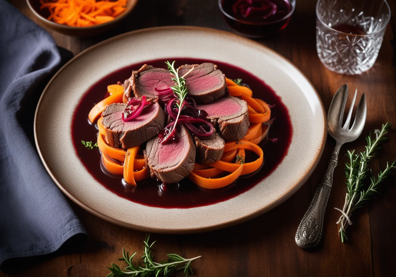 Braised Veal Shank Slices in Red Wine Sauce