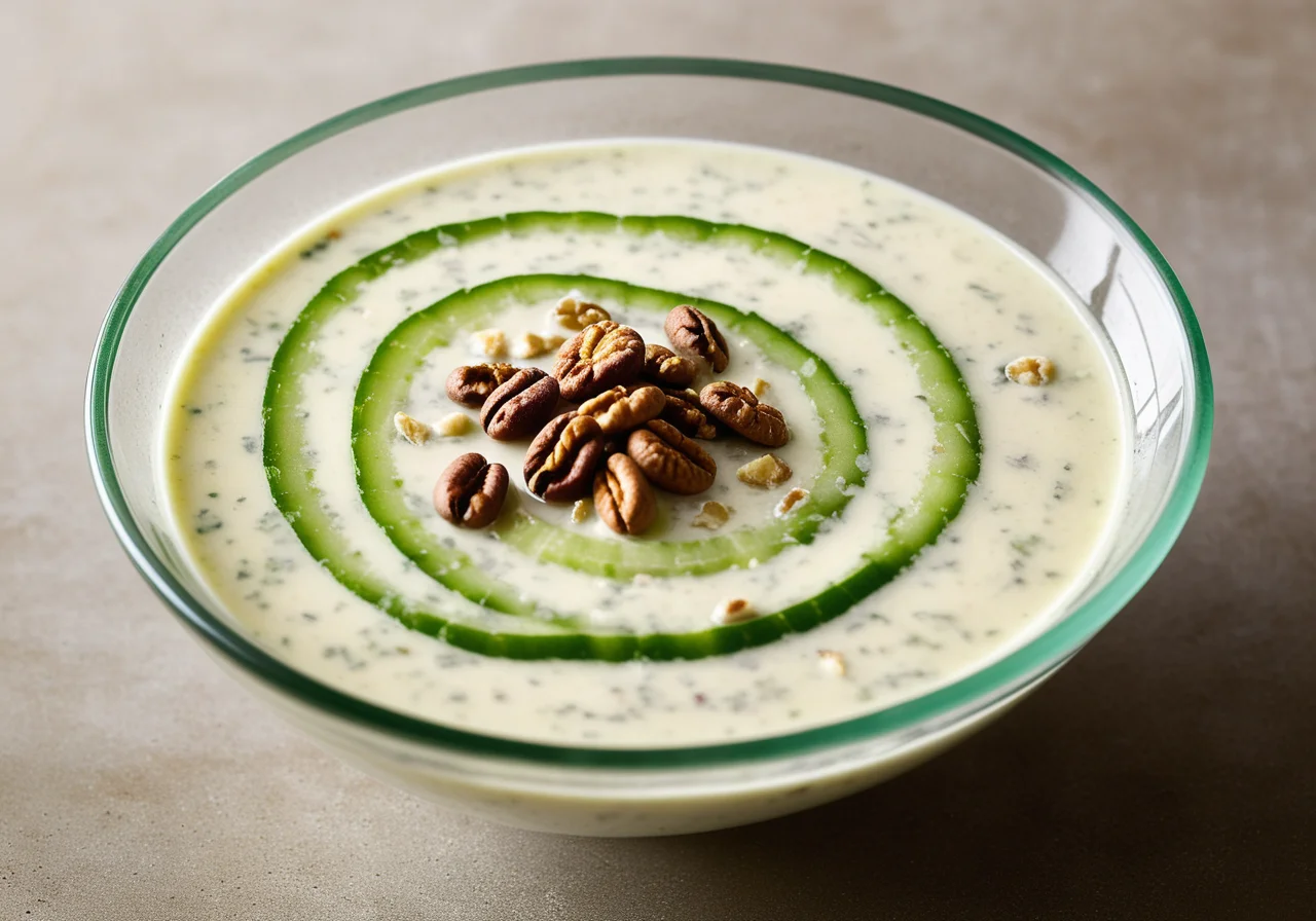 Yogurt Soup with Cucumbers and Radishes