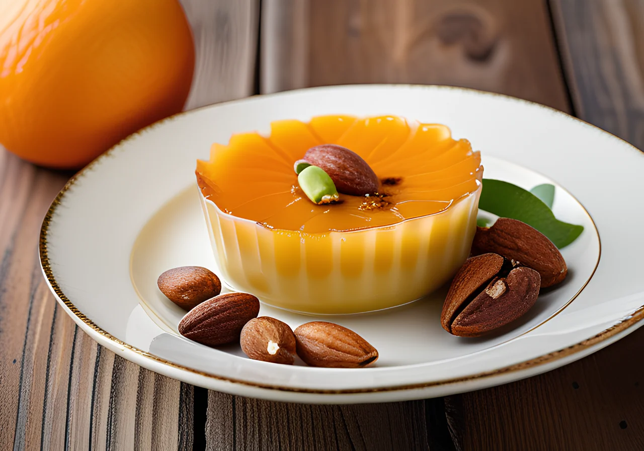 Orange Flan with Pistachios