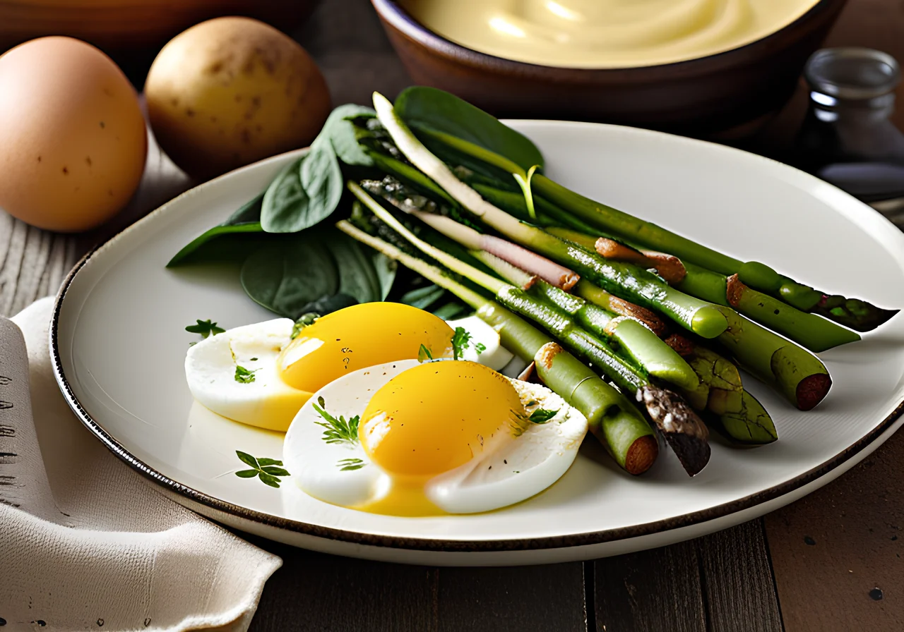 Asparagus with Potatoes and Egg Sauce
