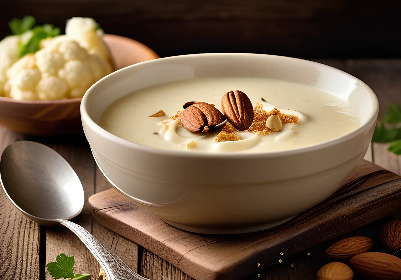 Creamy Cauliflower Soup with Almonds