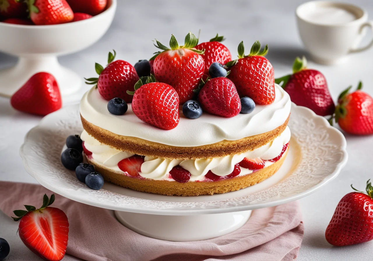 Small Strawberry Cream Cake