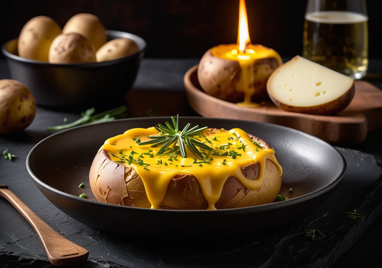 Grilled Foil Potatoes with Cheese Filling