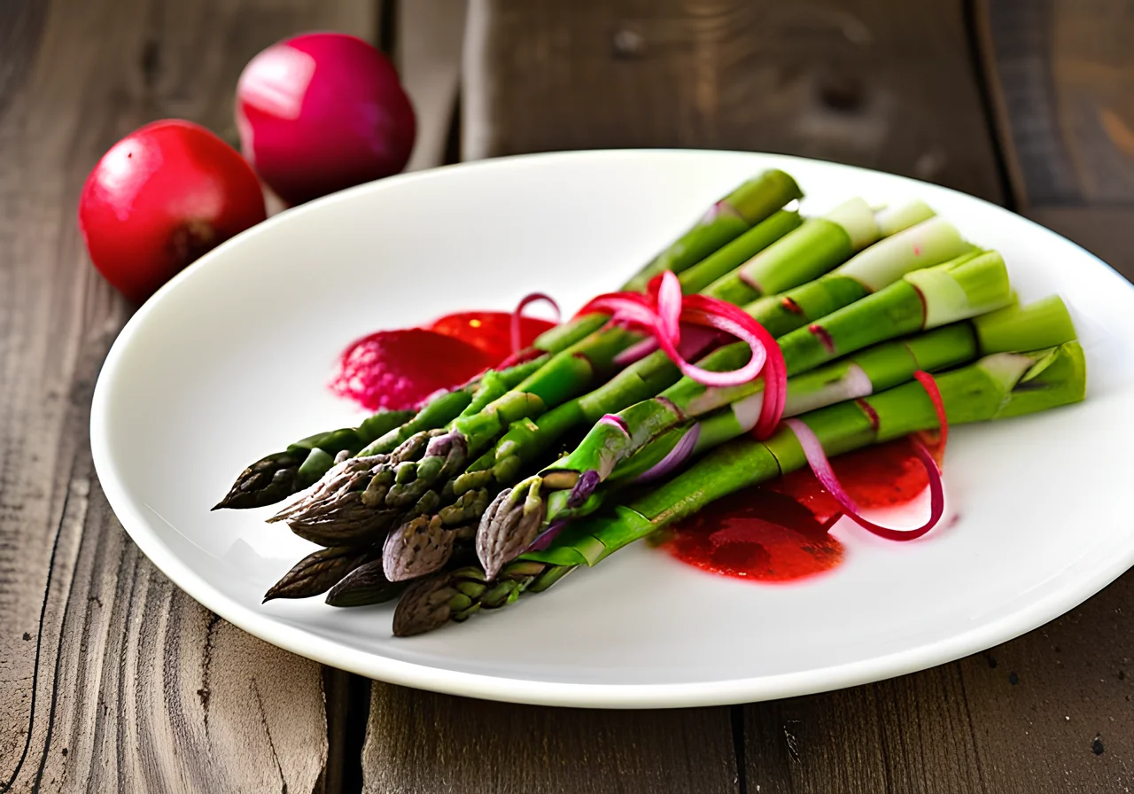 Green Asparagus with Radishes