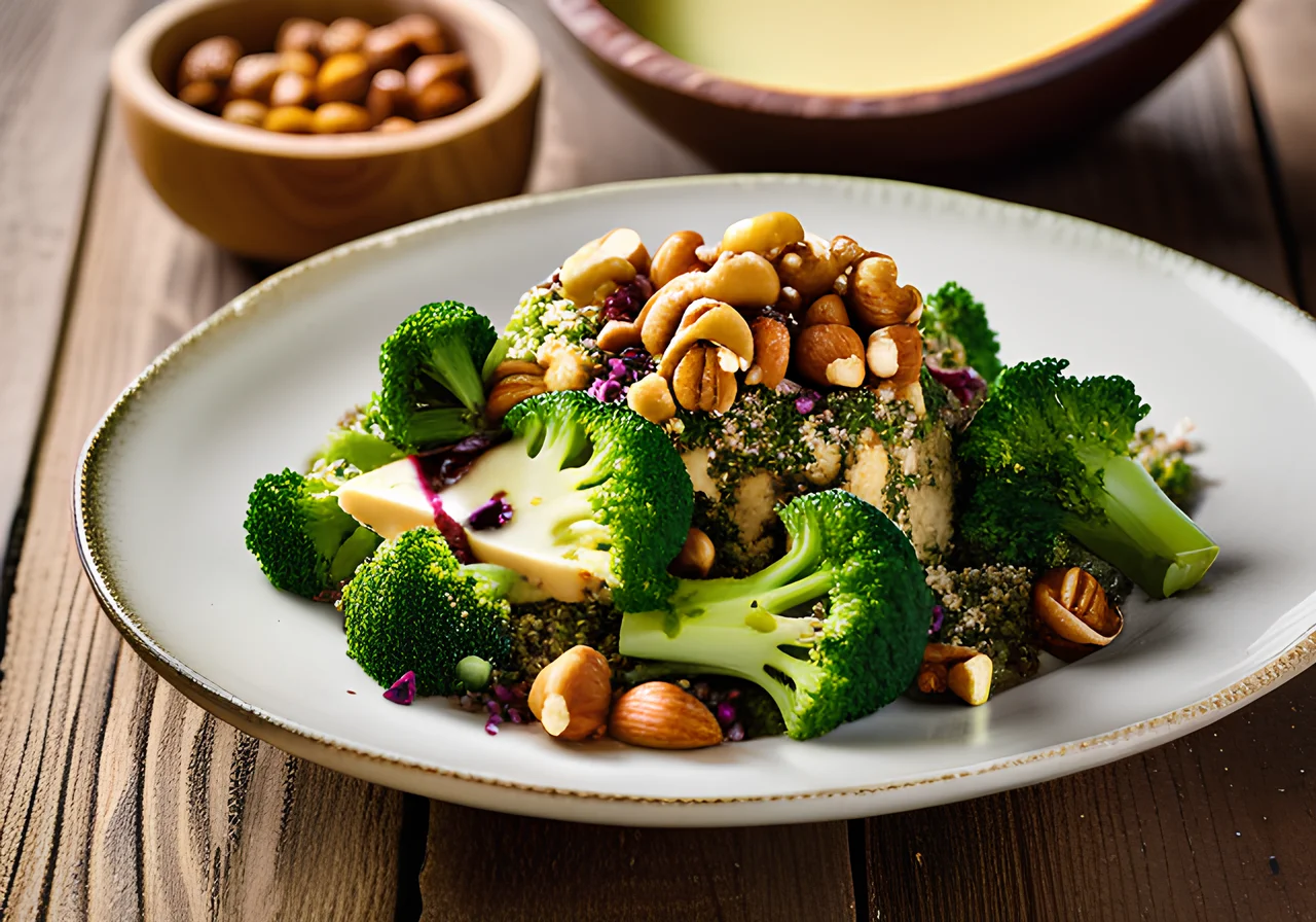 Broccoli-Quinoa Salad with Halloumi Cheese