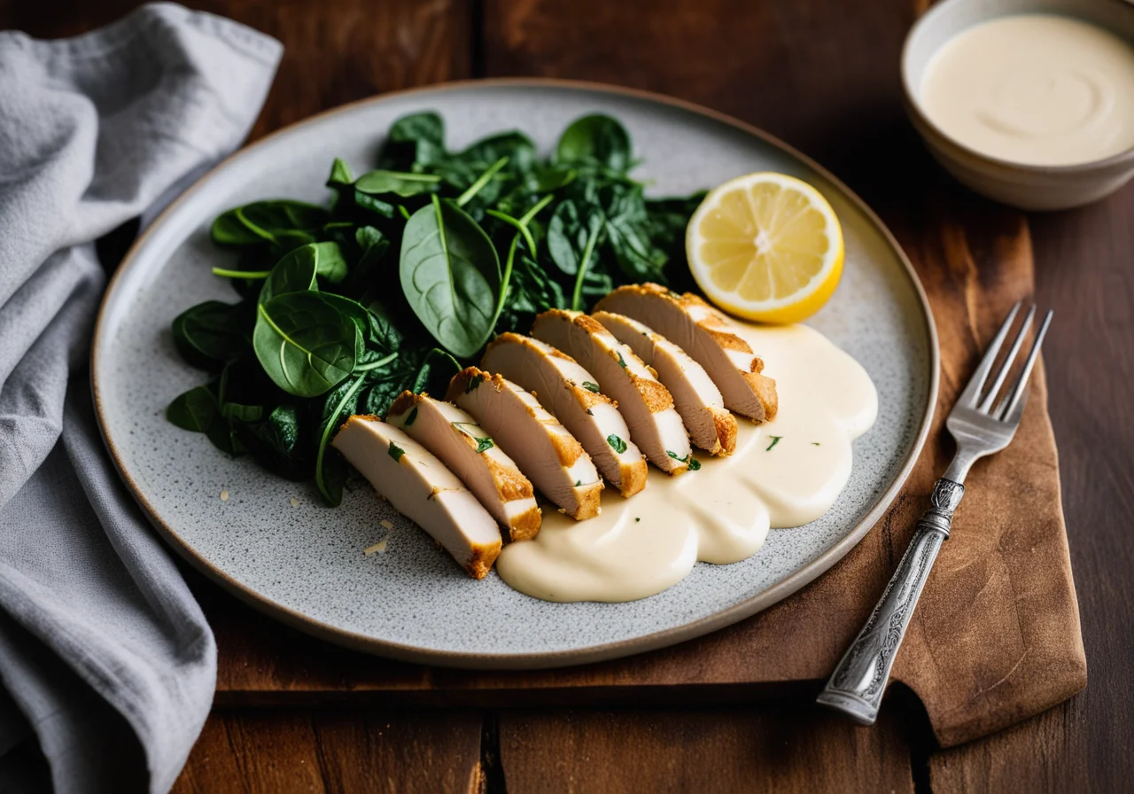 Chicken Breast on Spinach