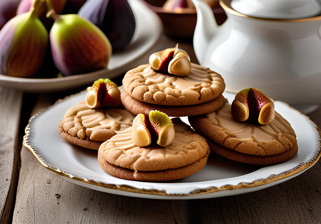 Cookies with Fig Cream and Macadamia Nuts