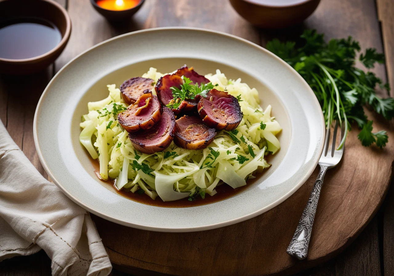 Cabbage with Onions and Bacon