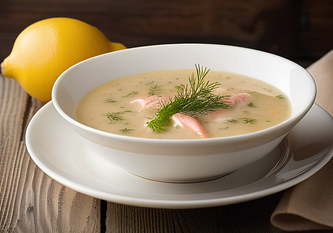 Creamy Smoked Trout Soup with Leek, Dill and Chervil