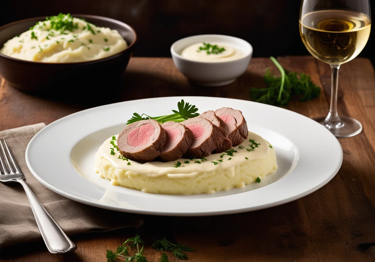 Veal roulades with potatoes