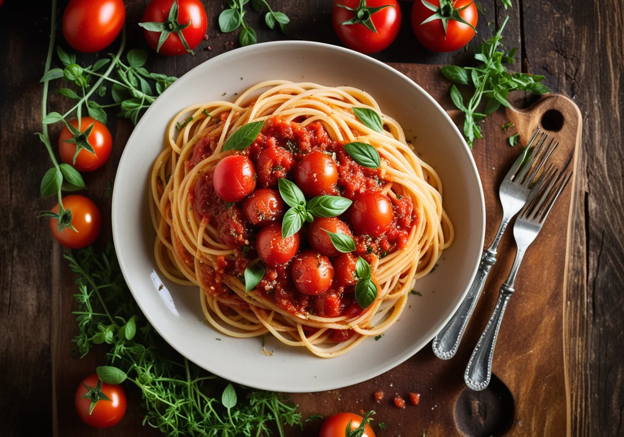 Spaghetti with Spicy Tomato Sauce