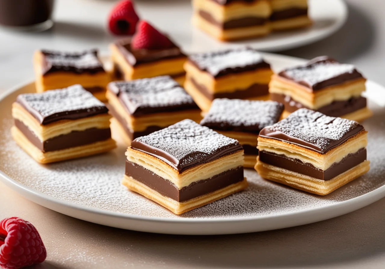 Puff pastry with chocolate cream filling