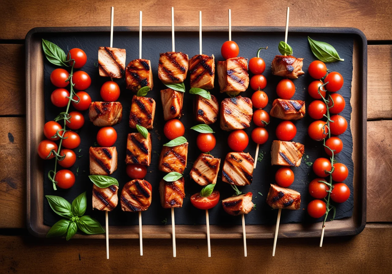 Grilled Turkey Tomato Skewers