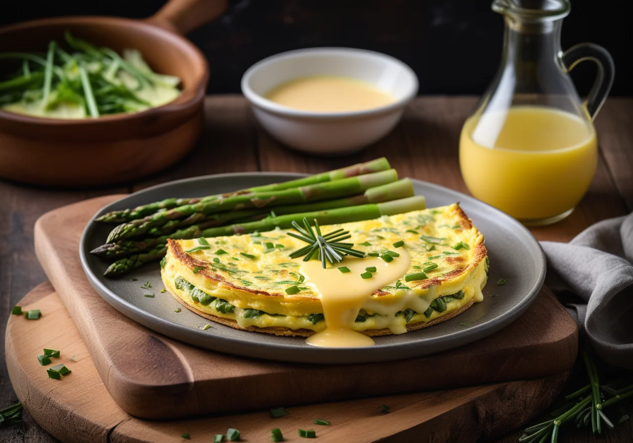 Spanish-Style Cheese Asparagus Omelette