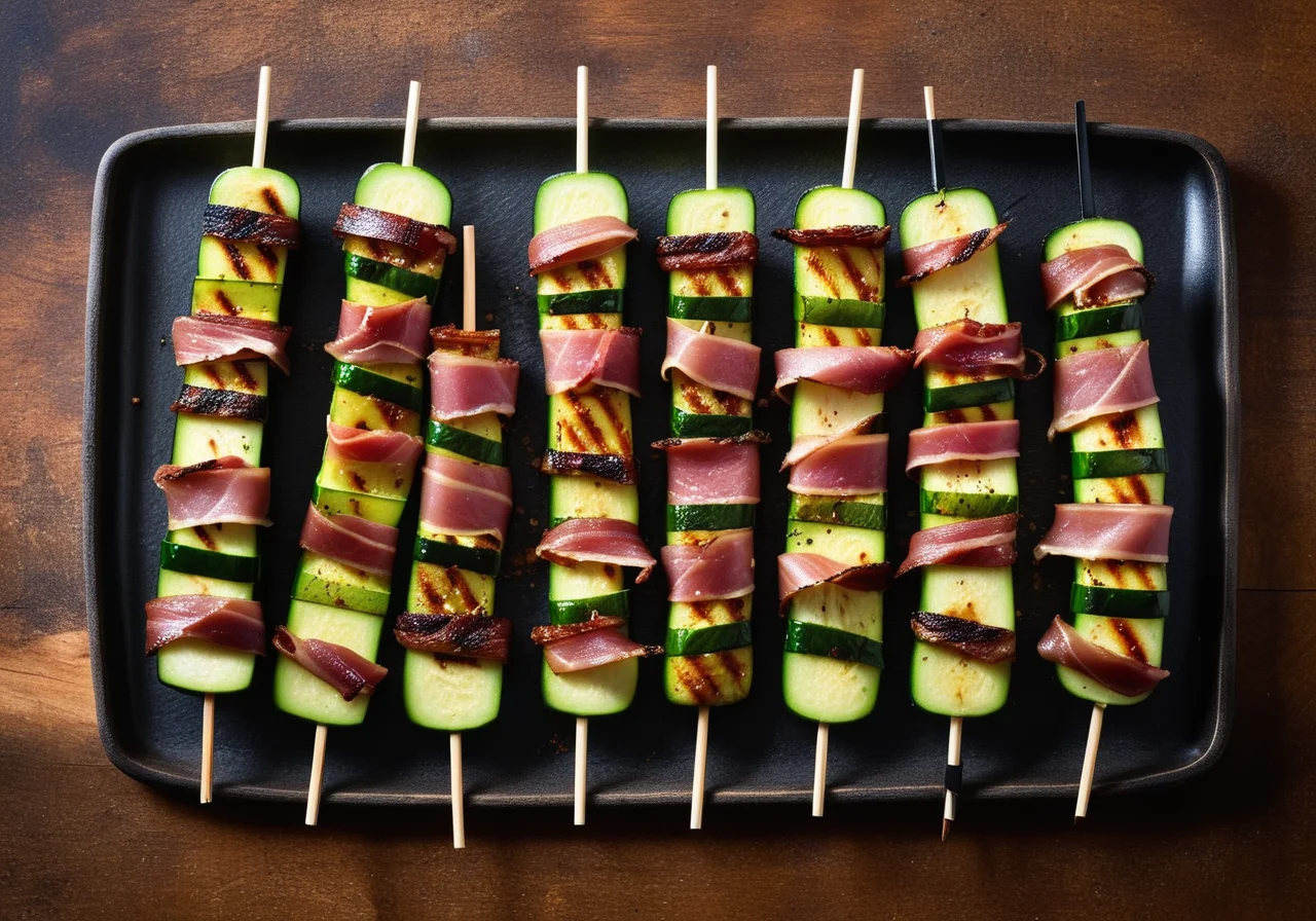 Zucchini-Serrano Skewers