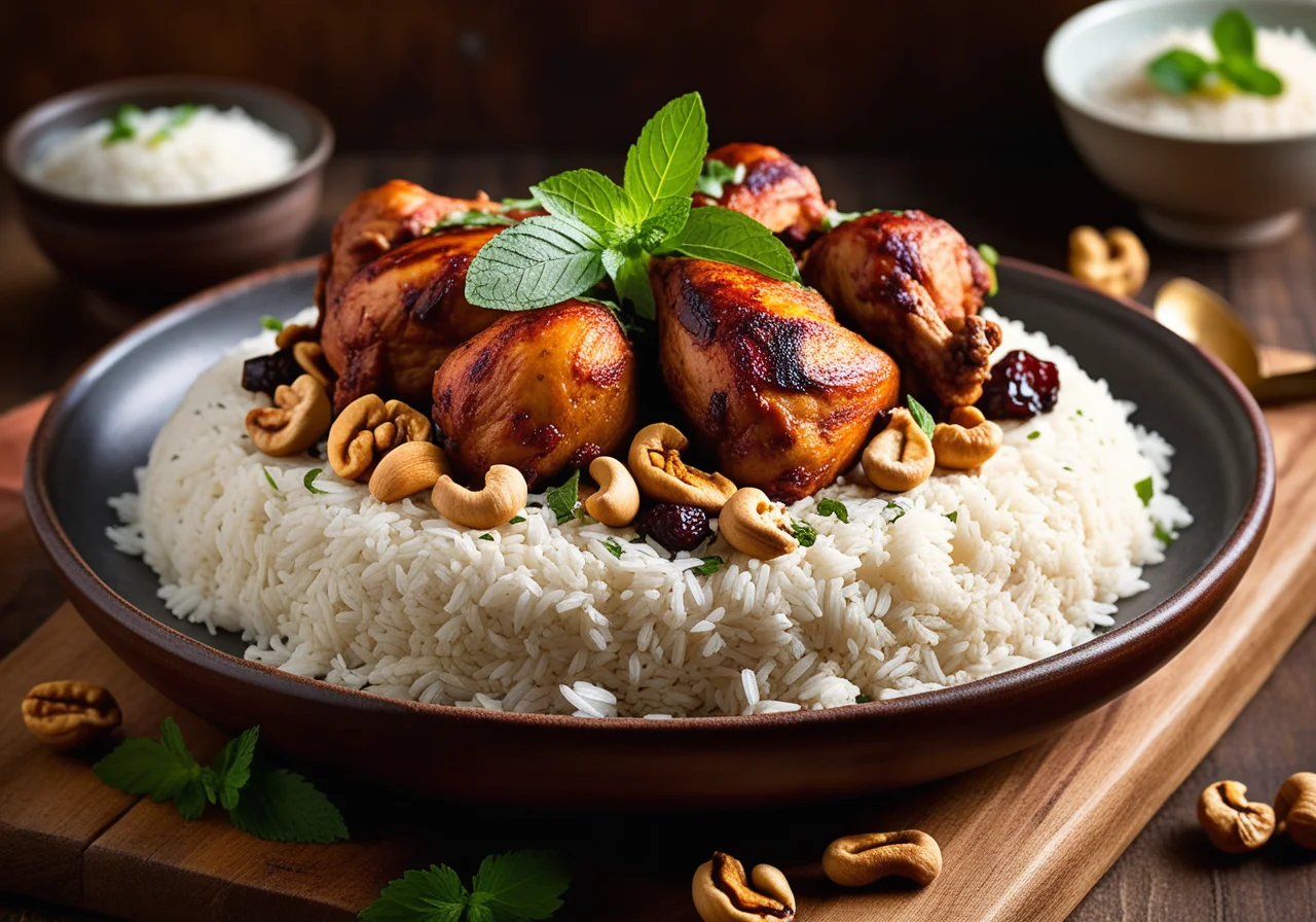 Tandoori Chicken with Cashew Rice