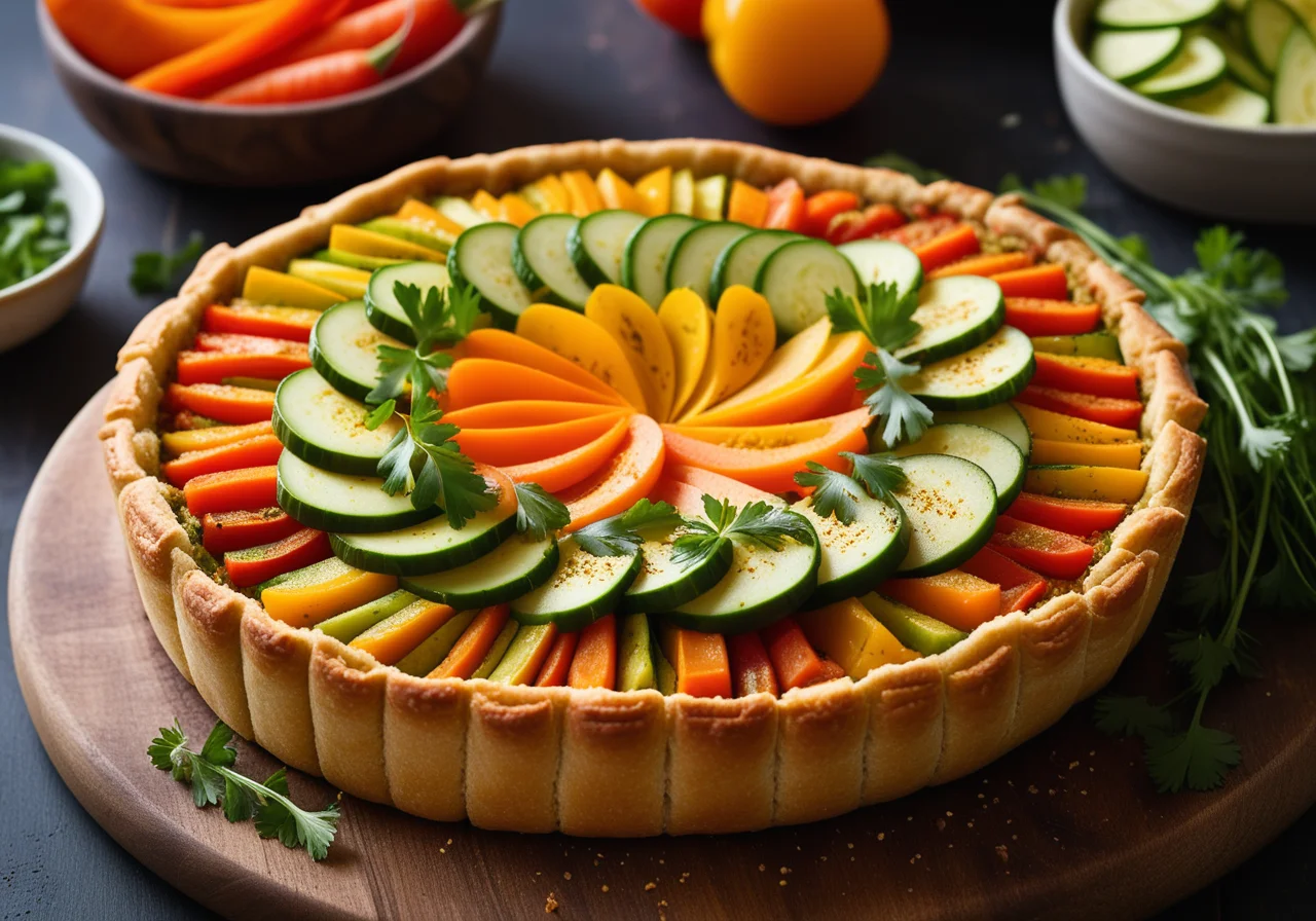 Chickpea Pastry with Curry Vegetables