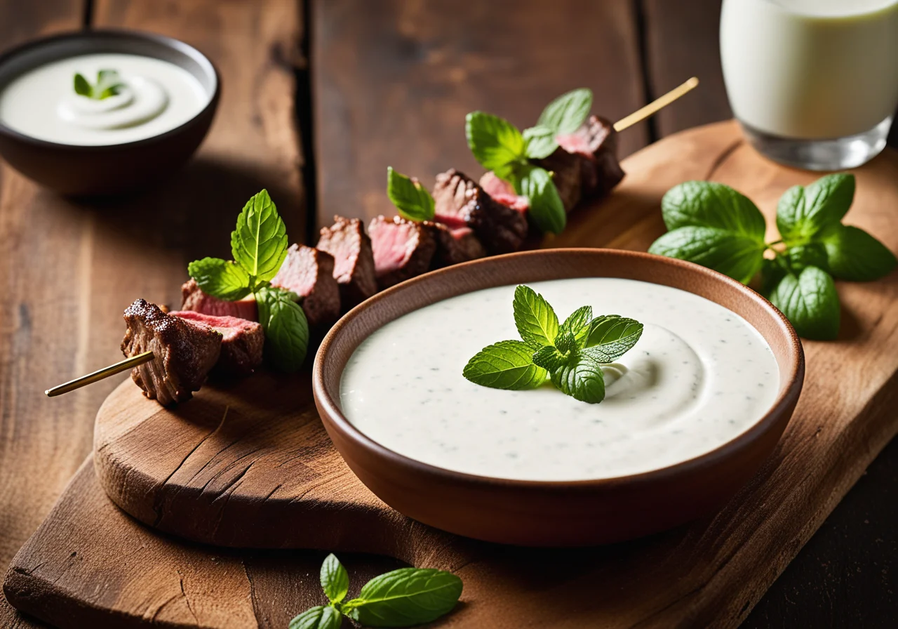 Lamb Skewers with Yogurt Mint Sauce