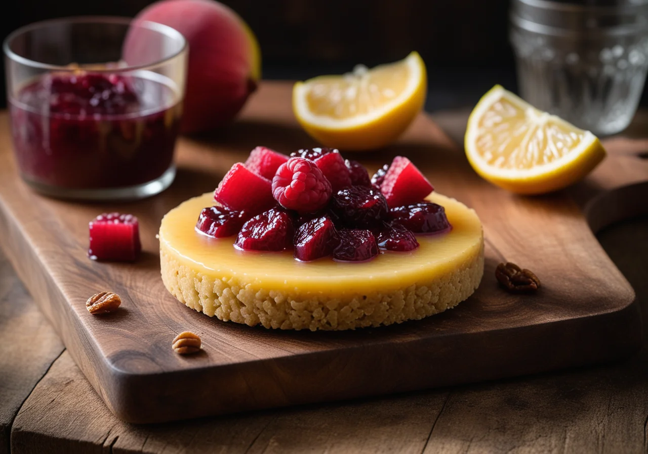 Rice Cake with Rhubarb