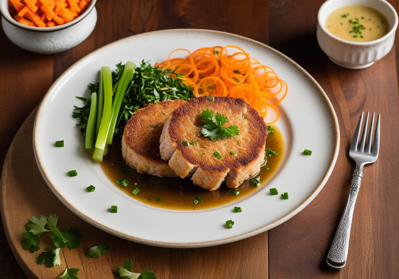 Pan‑fried Pork Cutlet with Stuffing