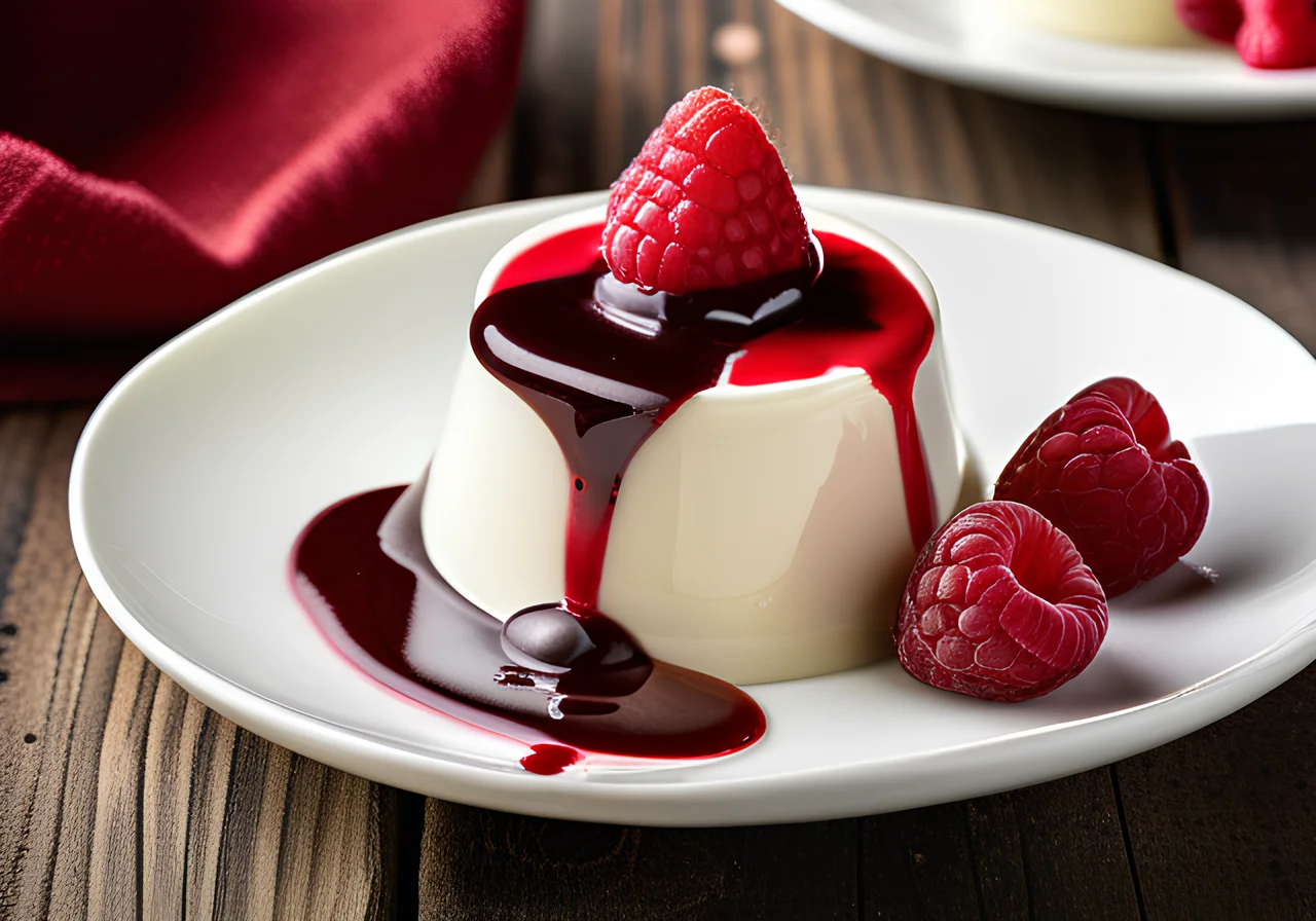 Panna cotta with Raspberry Sauce