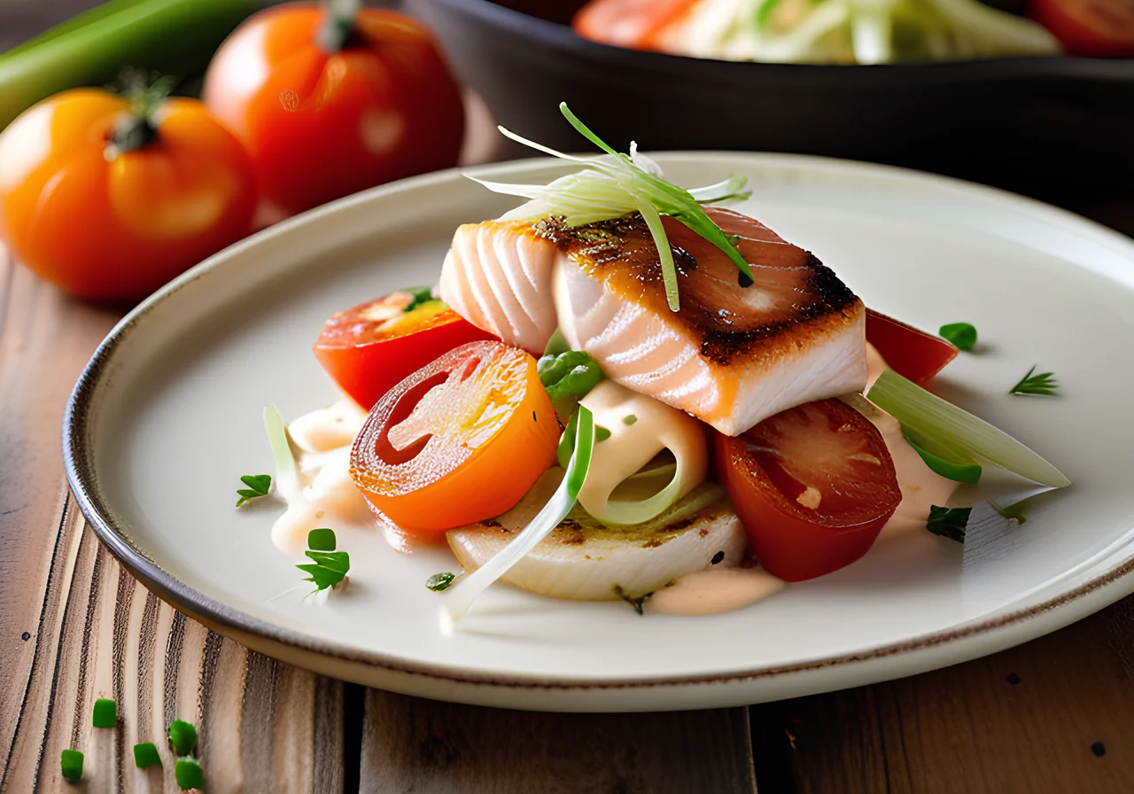 Vegetable Skillet with Fish Fillet
