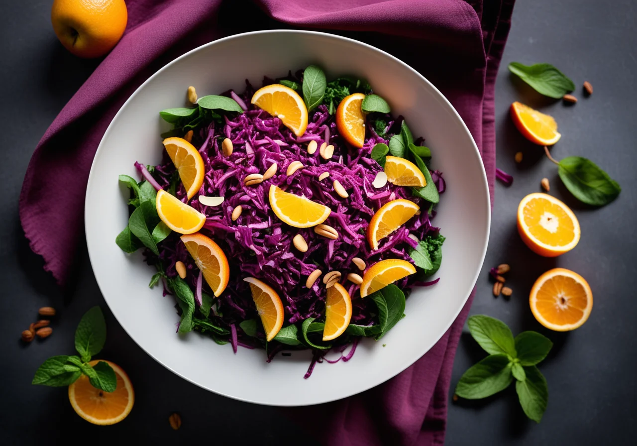 Red Cabbage Salad with Peanuts and Apples