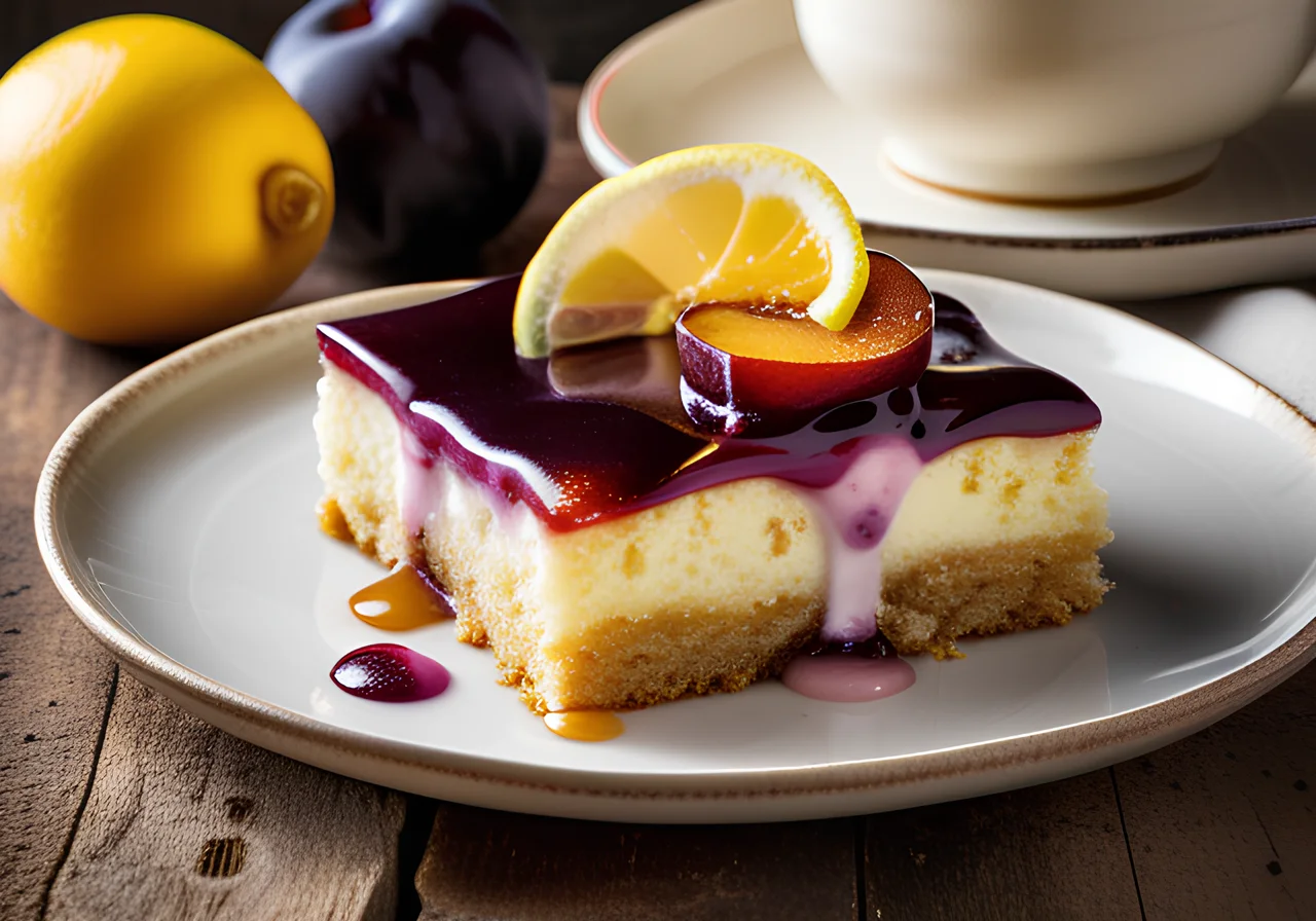 Plated Plum Cheesecake