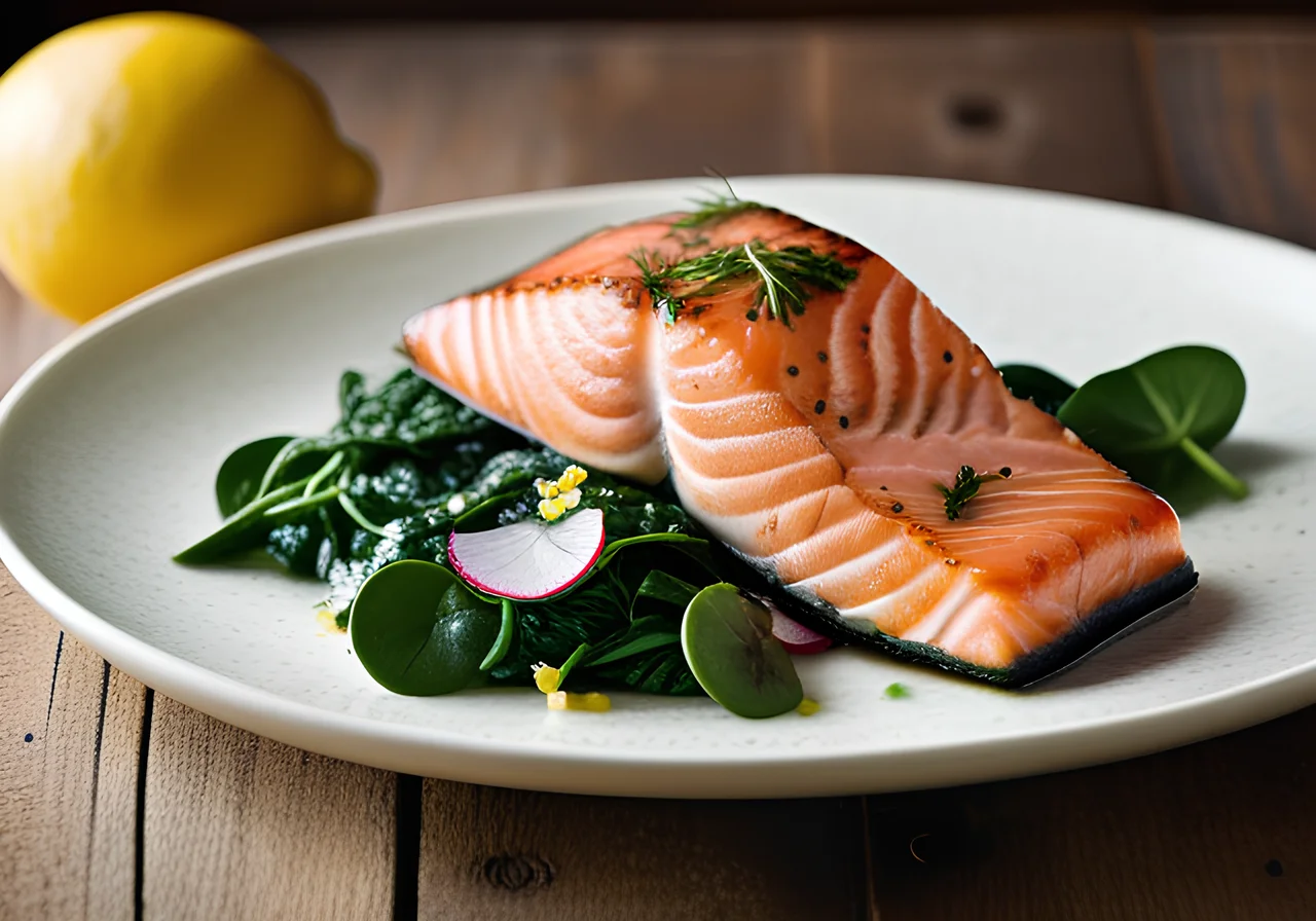 Salmon Fillet on Spinach