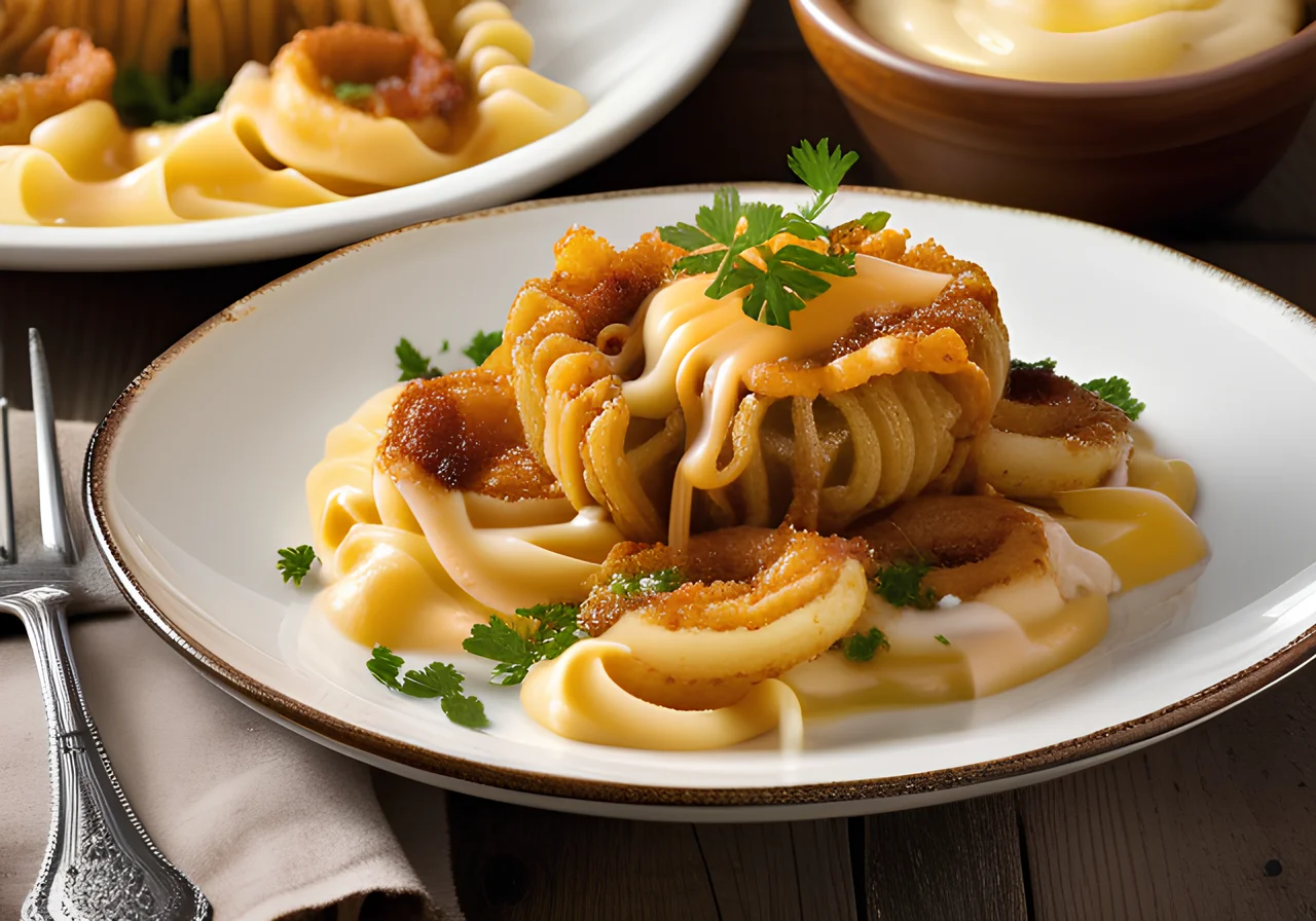 Pasta Potato Casserole with Onions