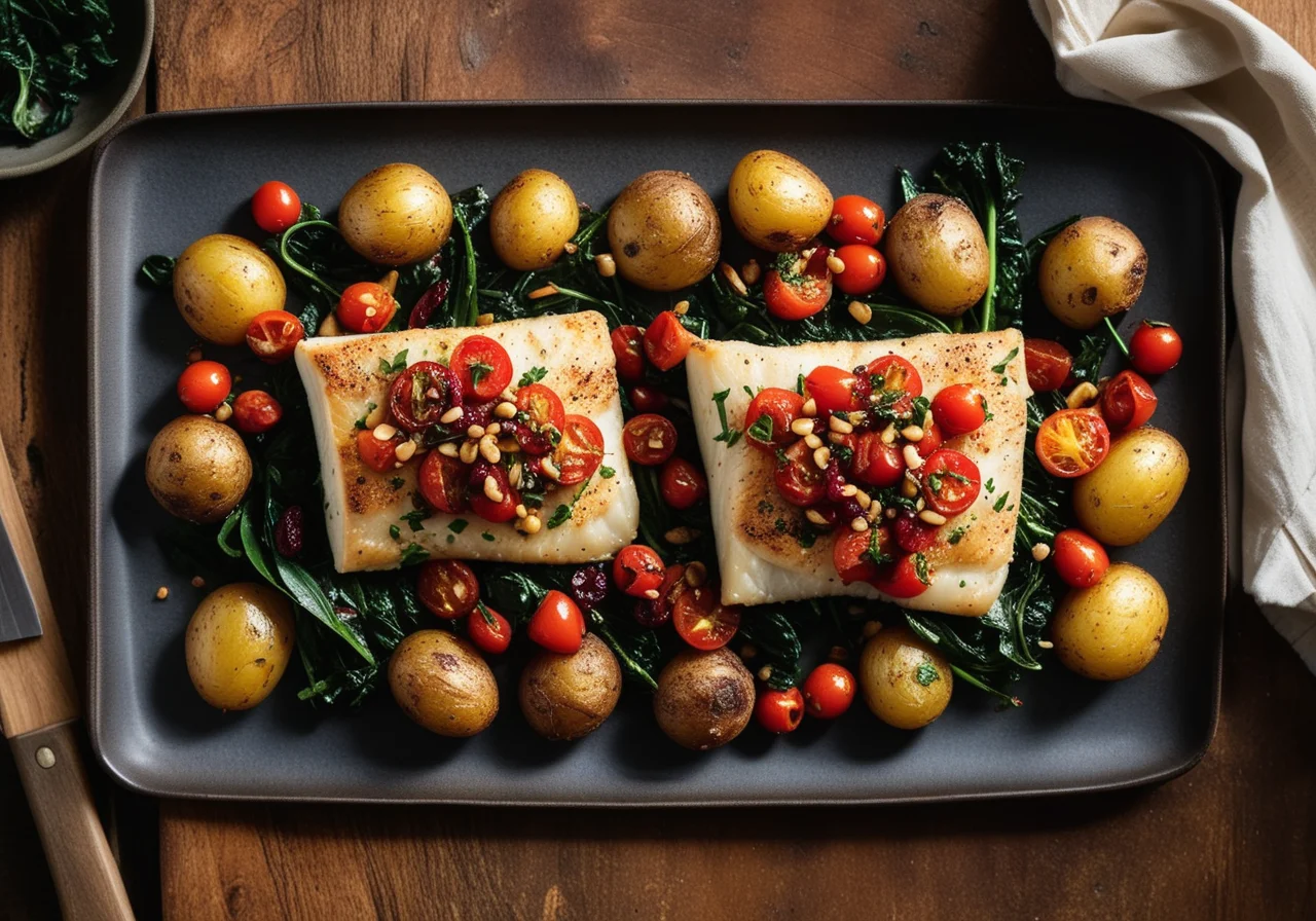 Barsch with Oven Roasted Vegetables