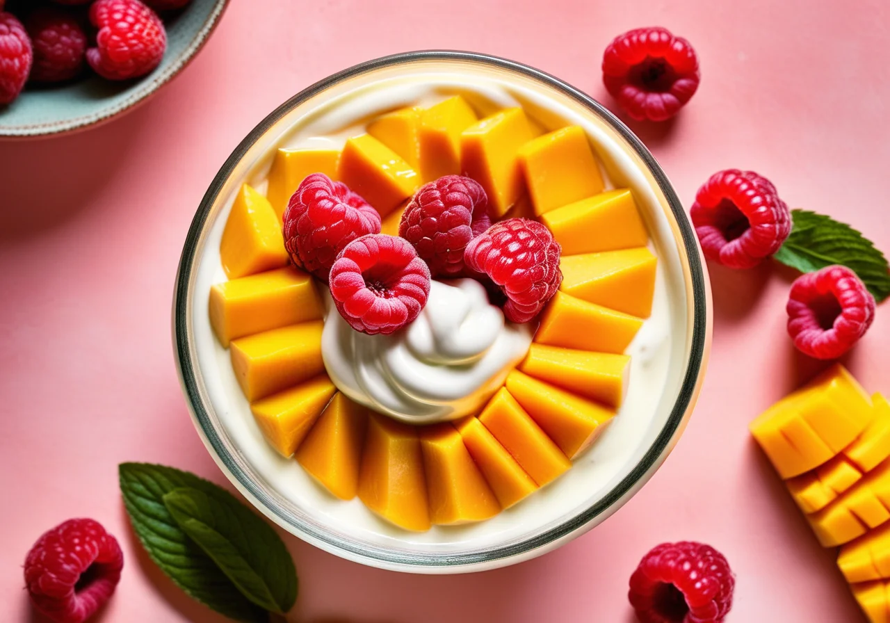 Mango Yogurt Raspberry Bowl