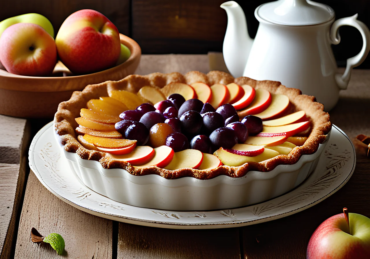 Summer Pie (with Apples, Plums, Pears, Grapes)