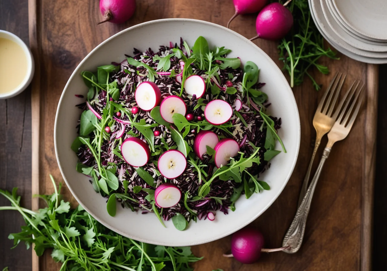 Wild Rice Salad with Radishes and Ginger