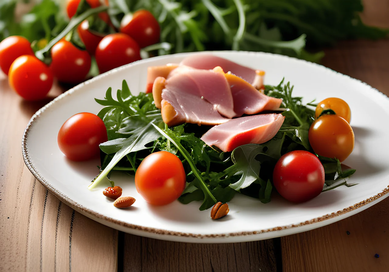 Arugula Tomato Salad in Parmesan Cups