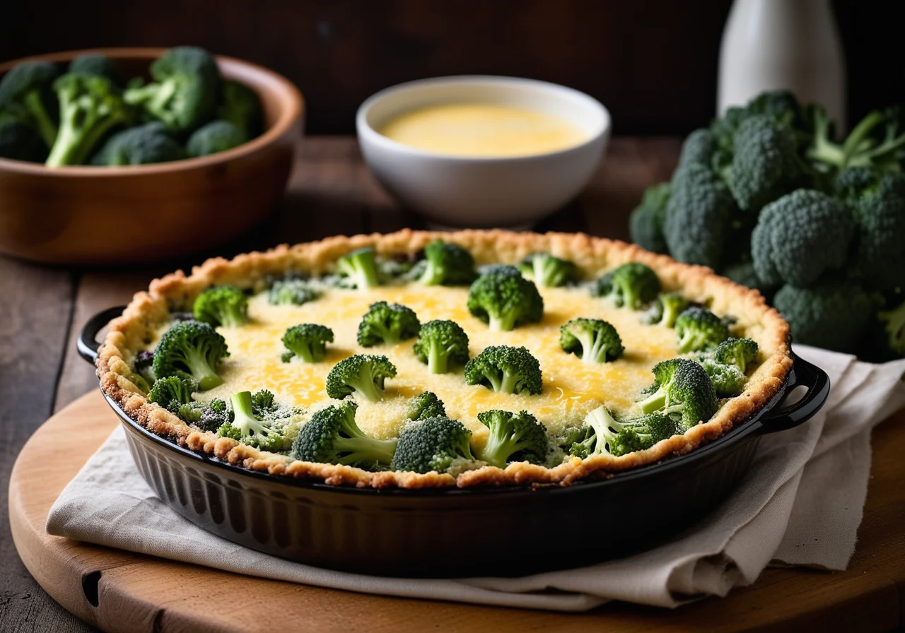 Broccoli gratin with cheese