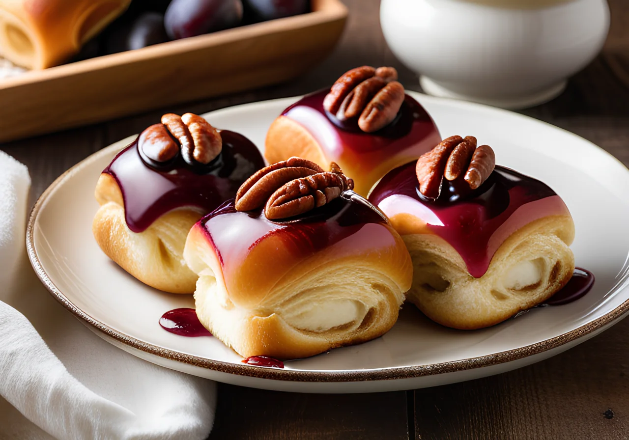 Doughnuts with Plums and Pecans