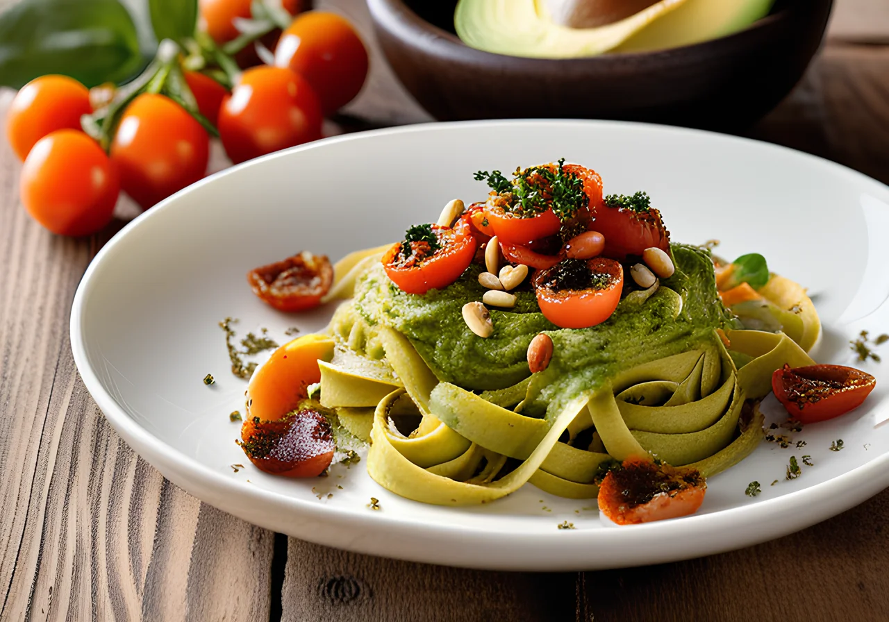 Carrot Tagliatelle with Avocado Pesto