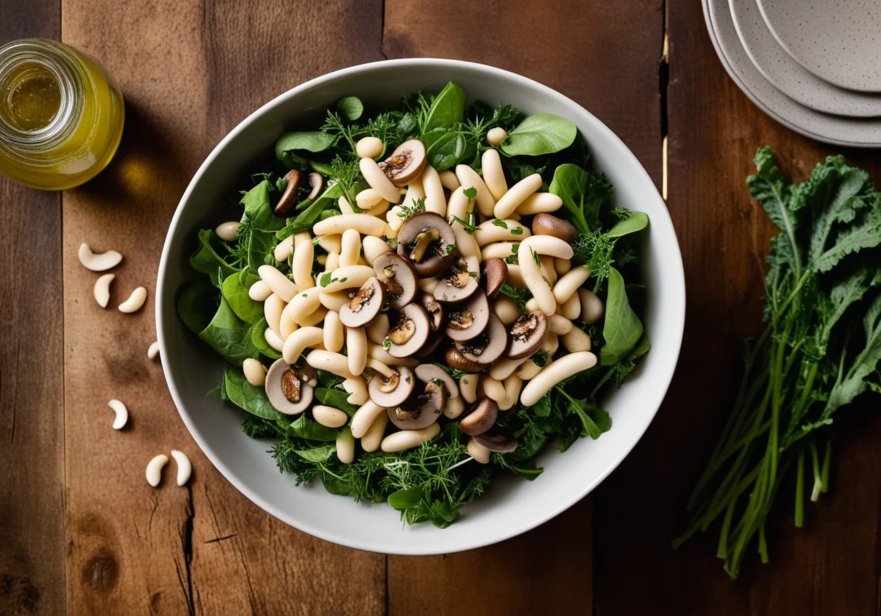 Field Salad with Beans and Mushrooms