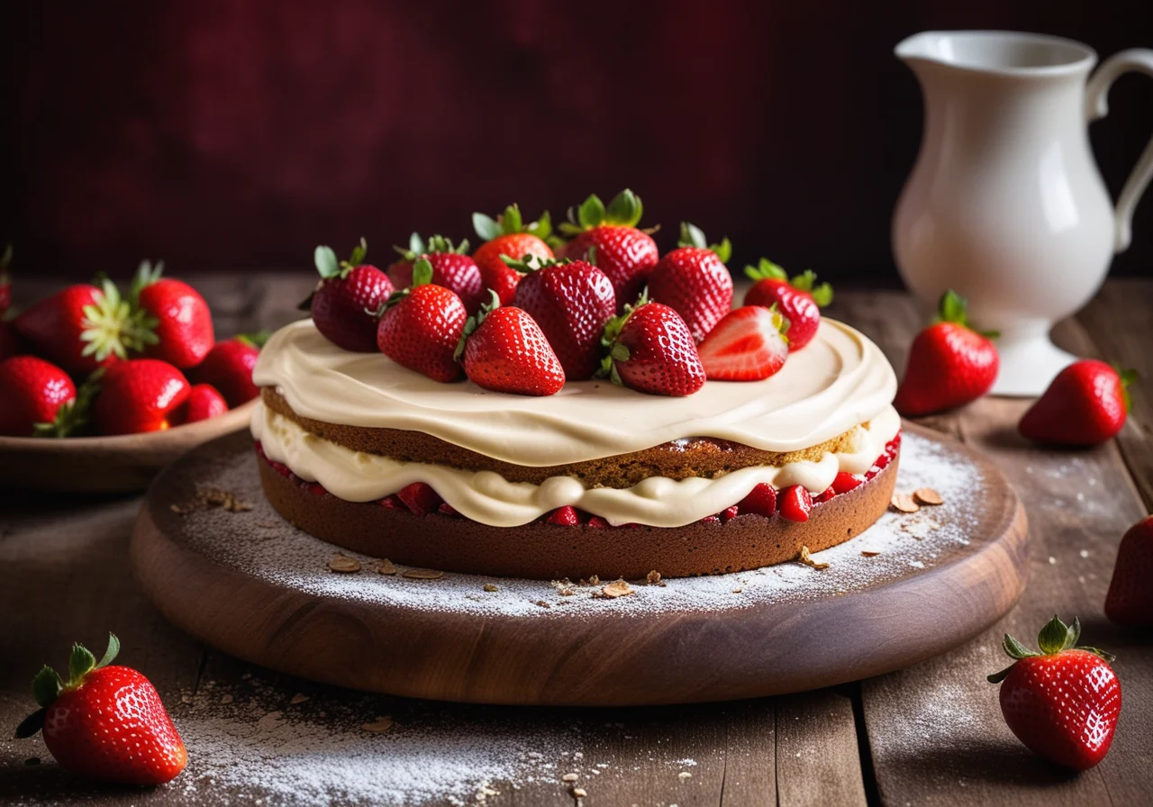 Strawberry Cake with Quark Cream