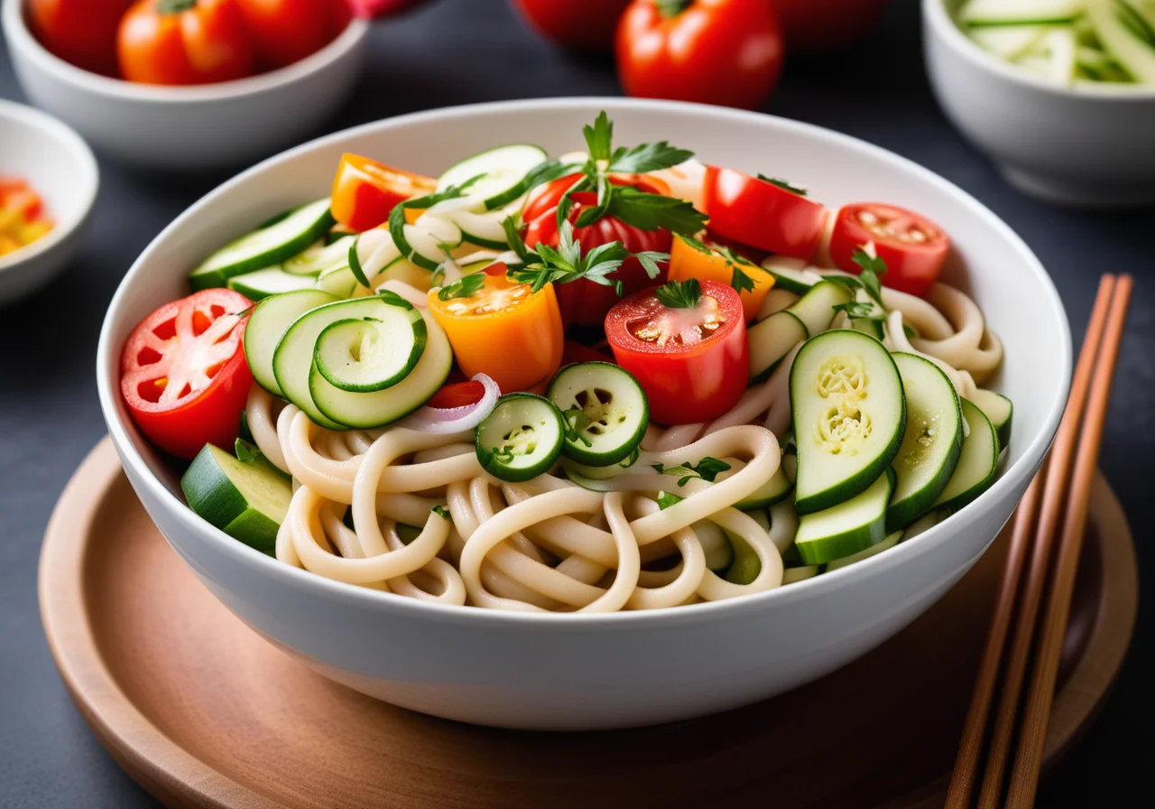 Udon Noodles with Vegetable Ragout