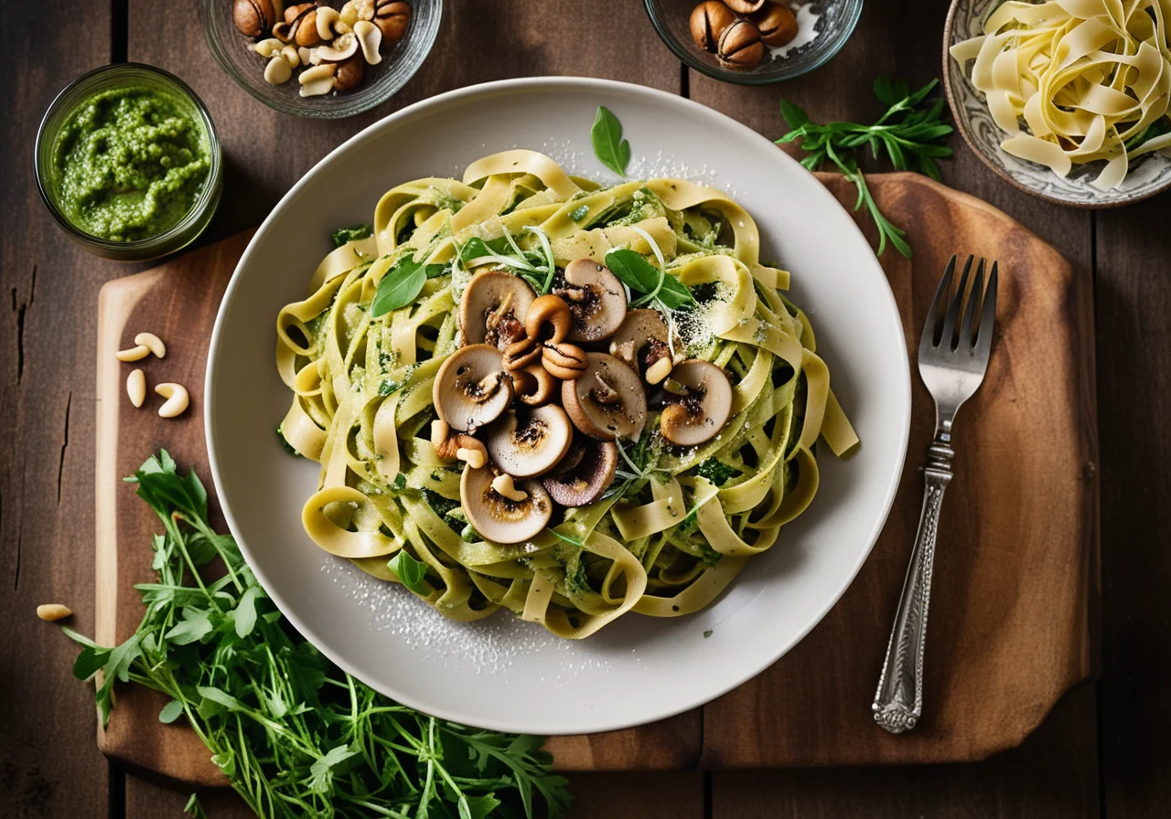 Tagliatelle with Rocket Pesto