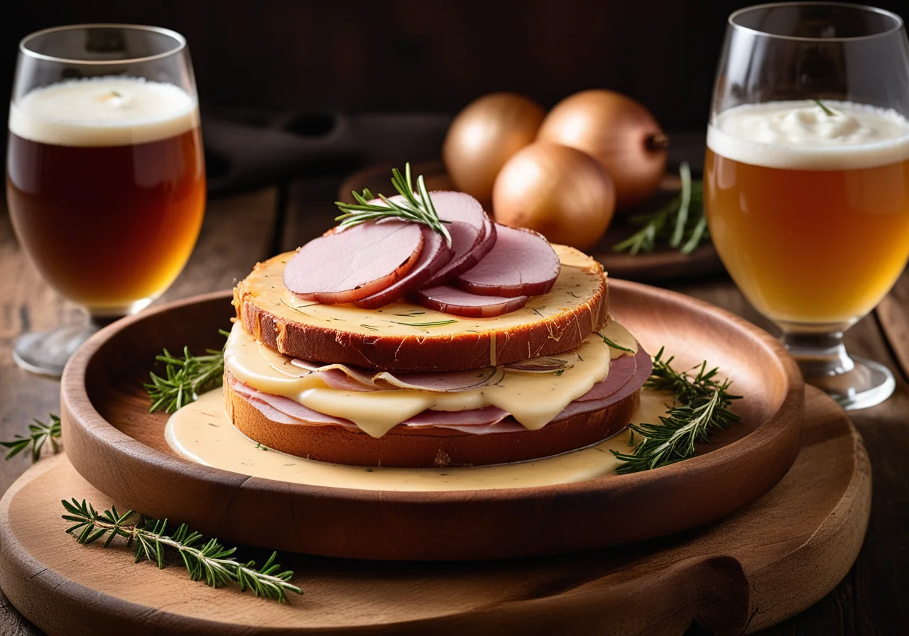 Ham, Beer, and Onion Timbale