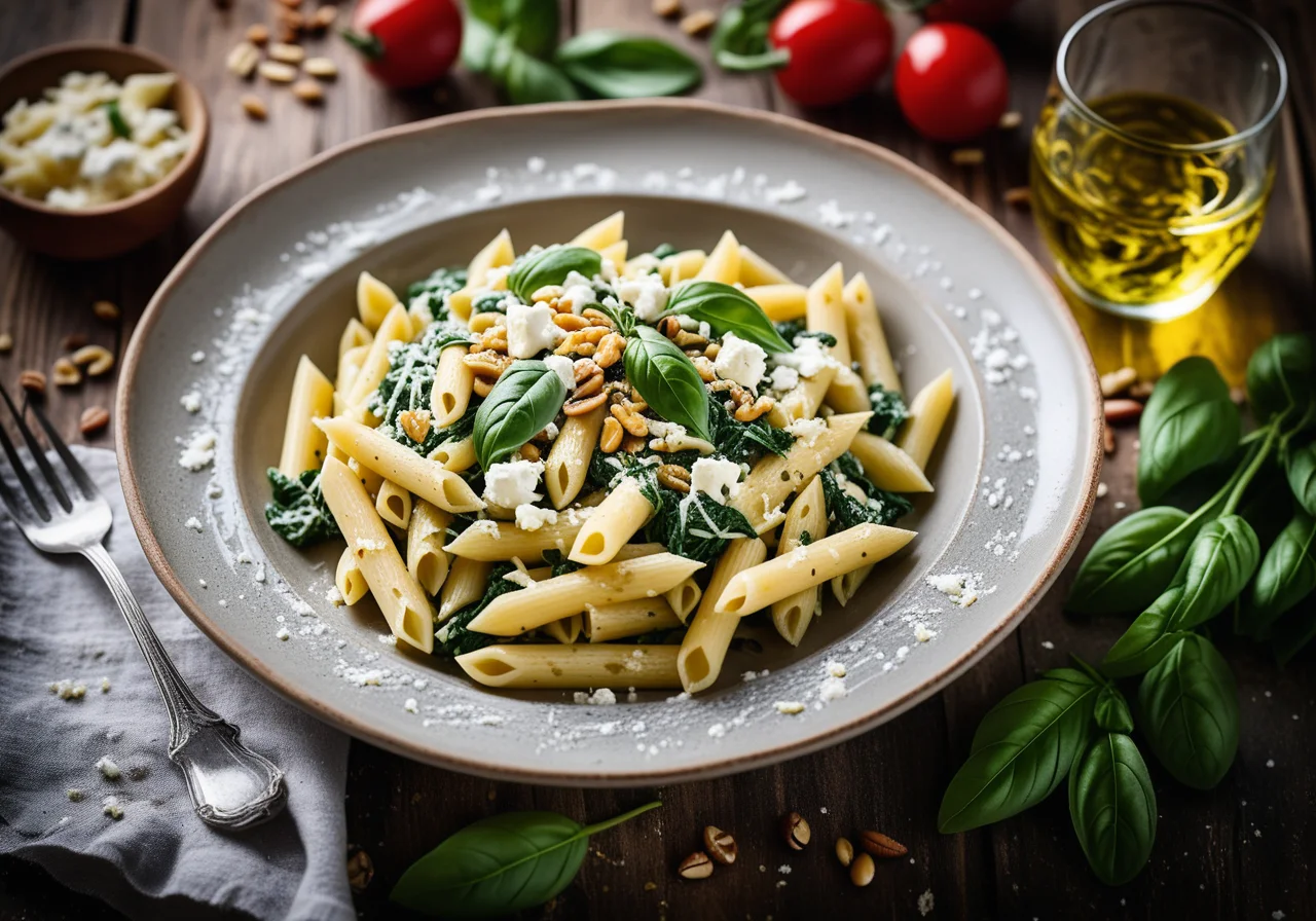 Pasta with Spinach and Feta