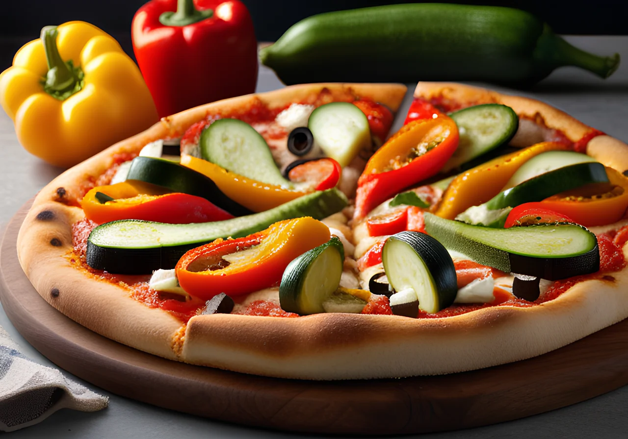 Pizza with Zucchini and Bell Pepper