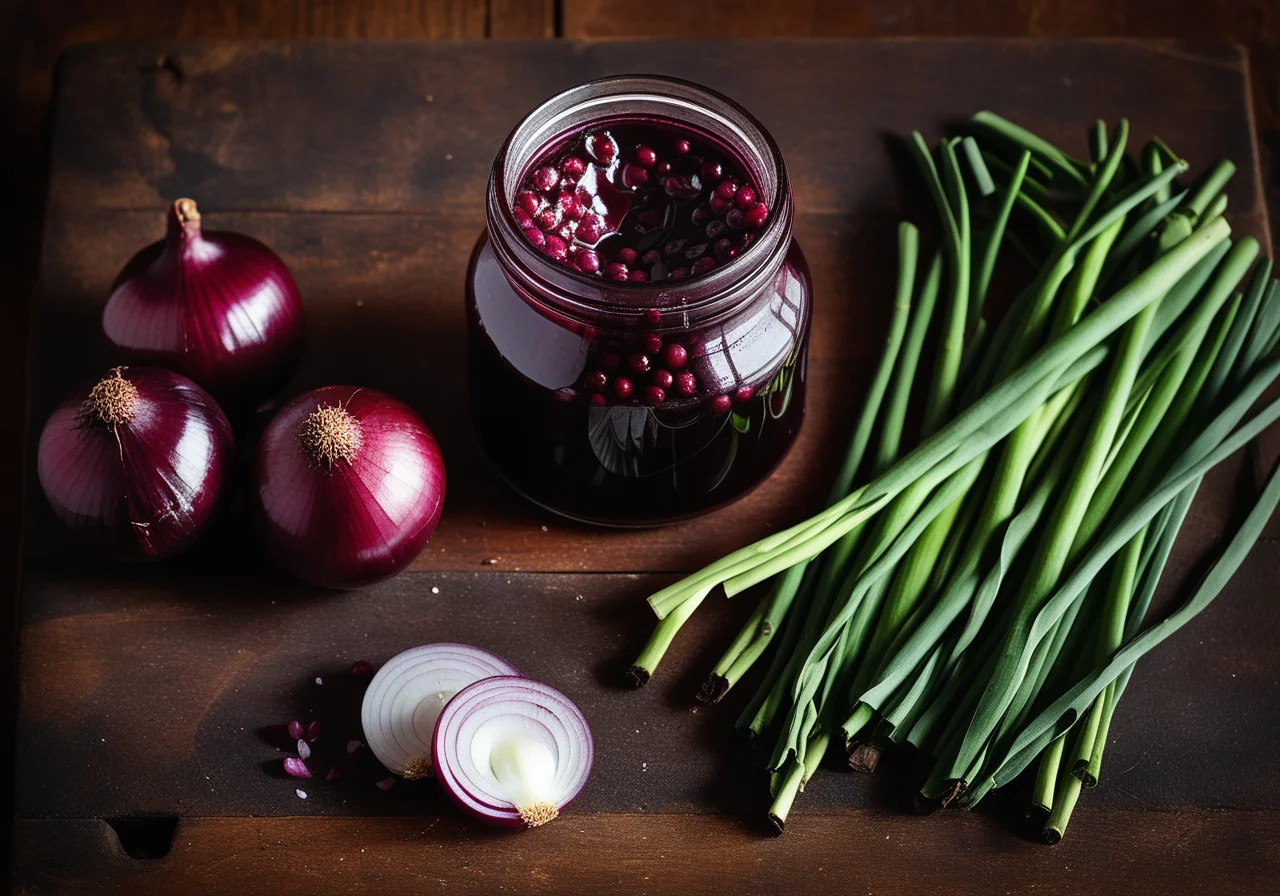 Marinated Mixed Onions in Red Wine