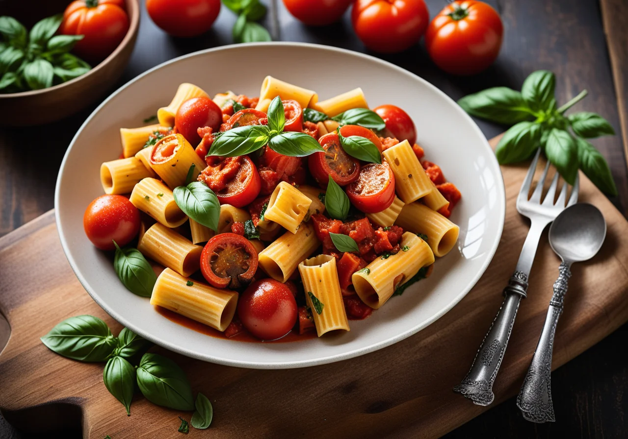 Pasta with Eggplant and Tomato Sauce
